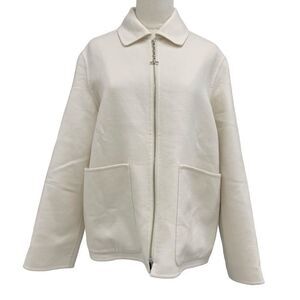 Hermes Outer Blouson Jacket Chaine D'ancre Cashmere White